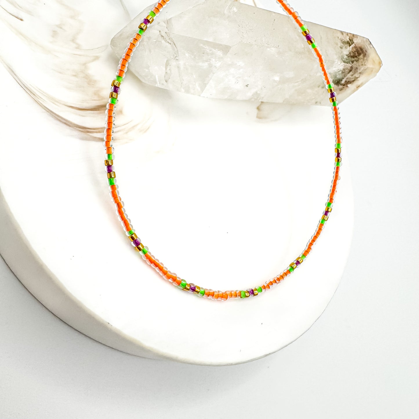 Citrus Blooms - Miyuki Anklet (Gold Accents)