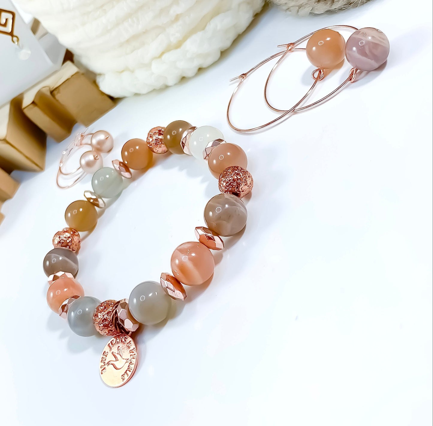 Rose Drop Gold Hoops (sm)