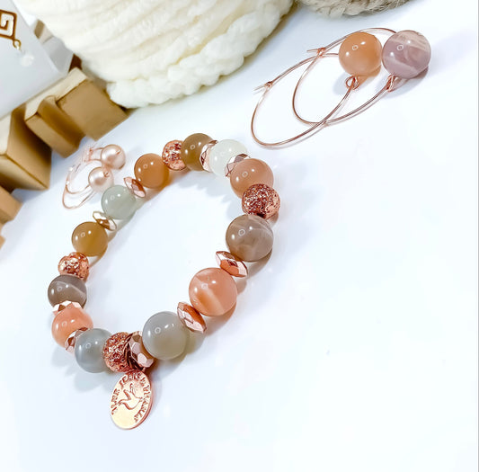 Rose Drop Gold Hoops (sm)