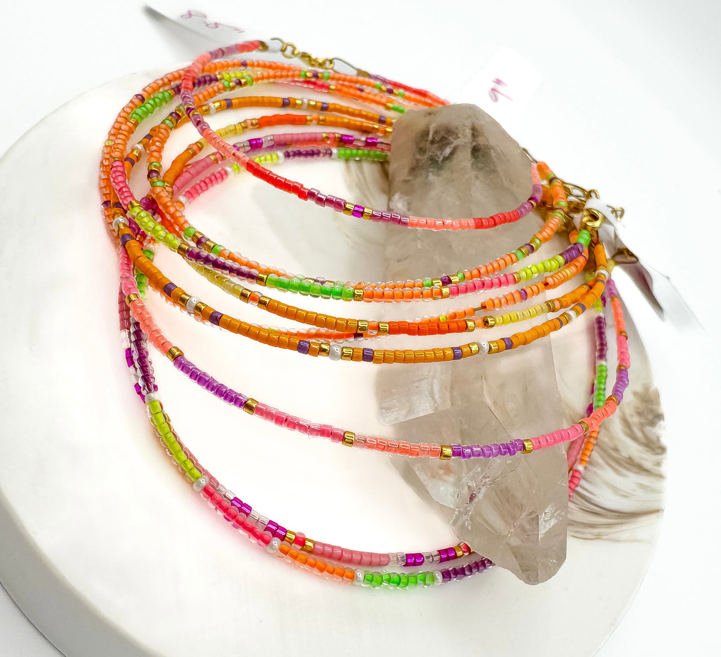 Violet & Fireflies - Miyuki Anklet (Silver Accents)