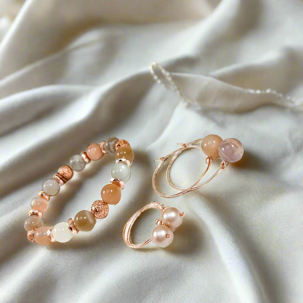 Rose Drop Gold Hoops (sm)