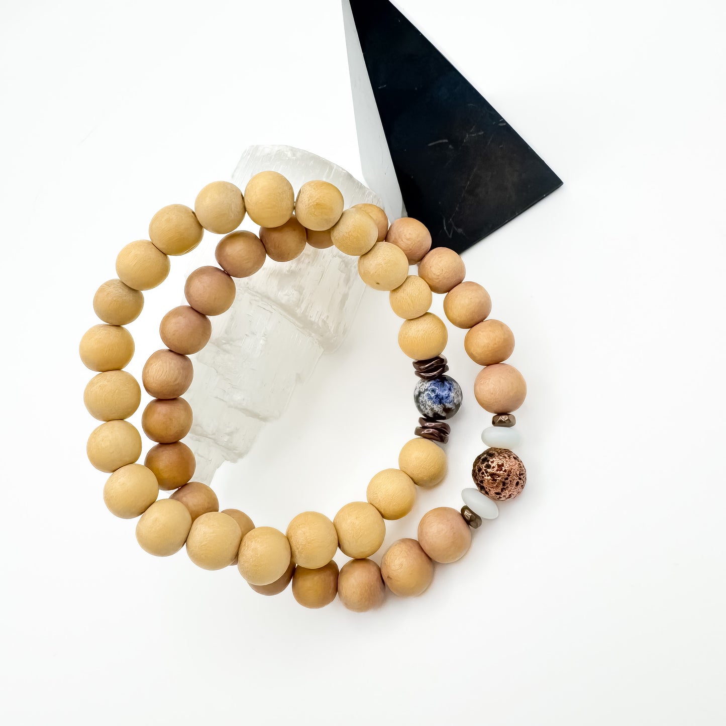 Earth’s Elements | Wood & Natural Accents Bracelet- Tan & Ceramic
