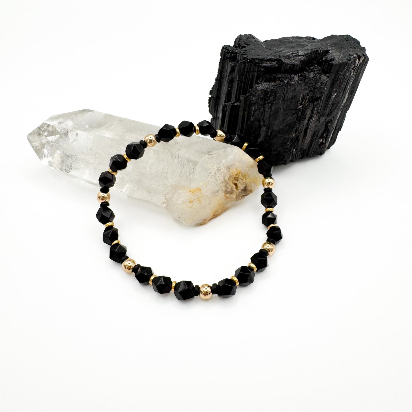 Quiet Power (Starcut Black Onyx Beaded Bracelet 6mm)
