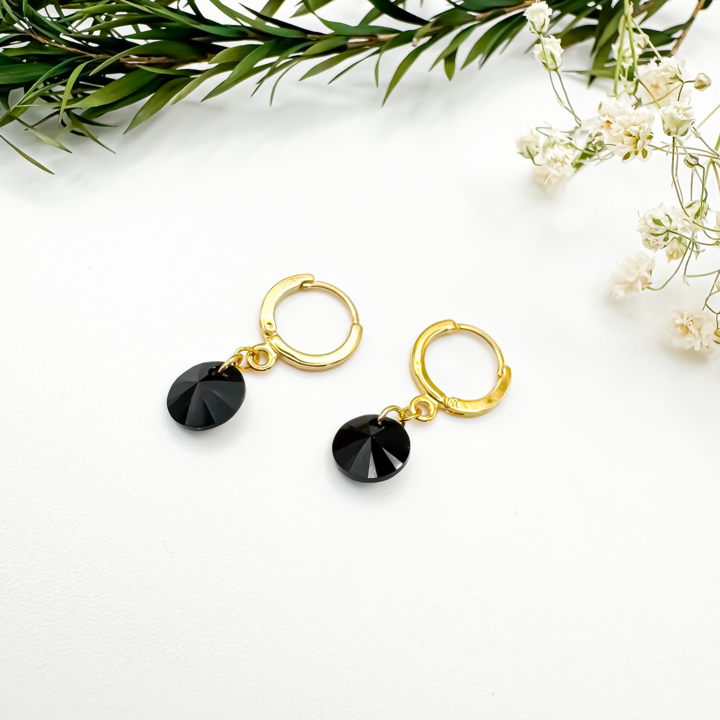 Here N There Hoops (Jet Black & Gold)
