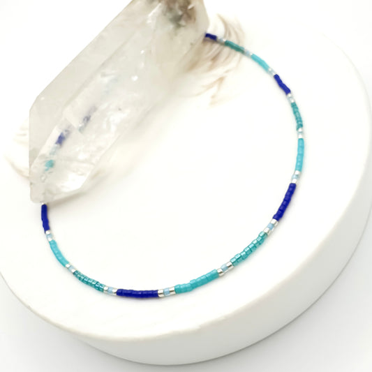 Ocean Tides - Miyuki Anklet (Silver Accents)