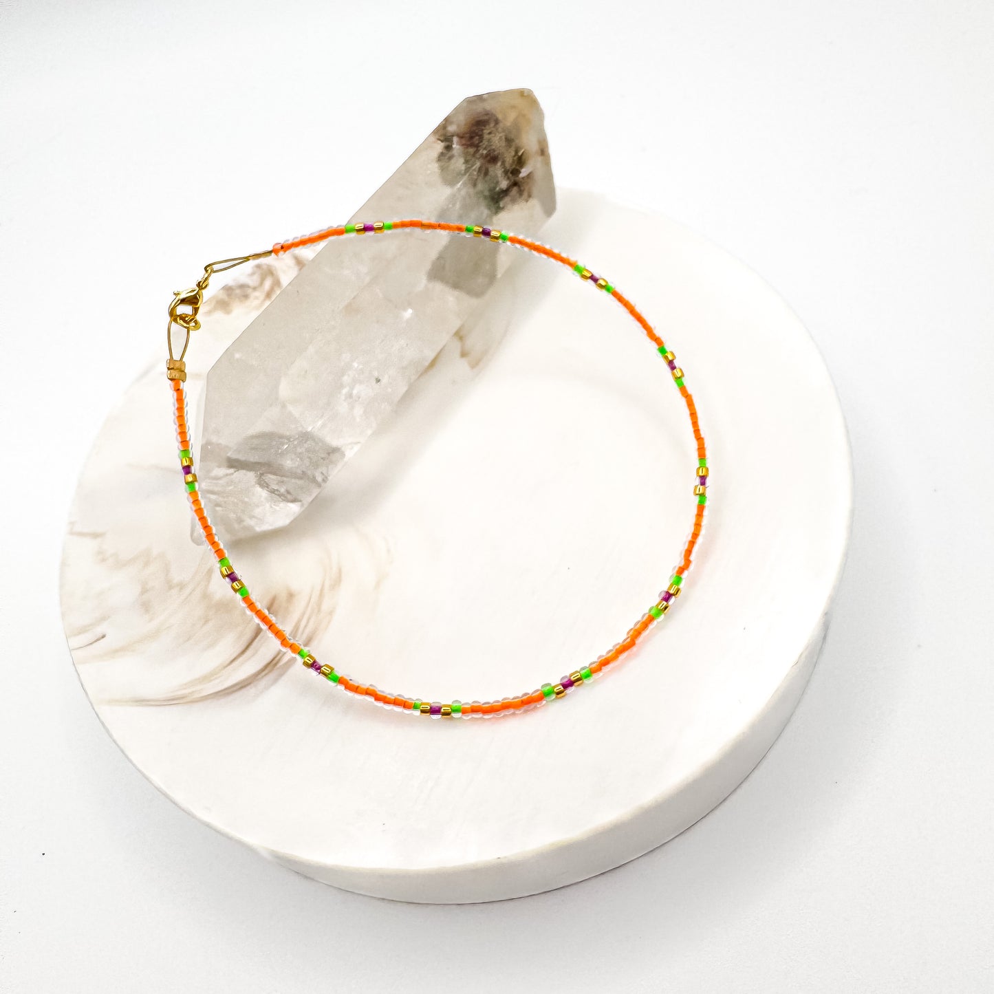 Citrus Blooms - Miyuki Anklet (Gold Accents)