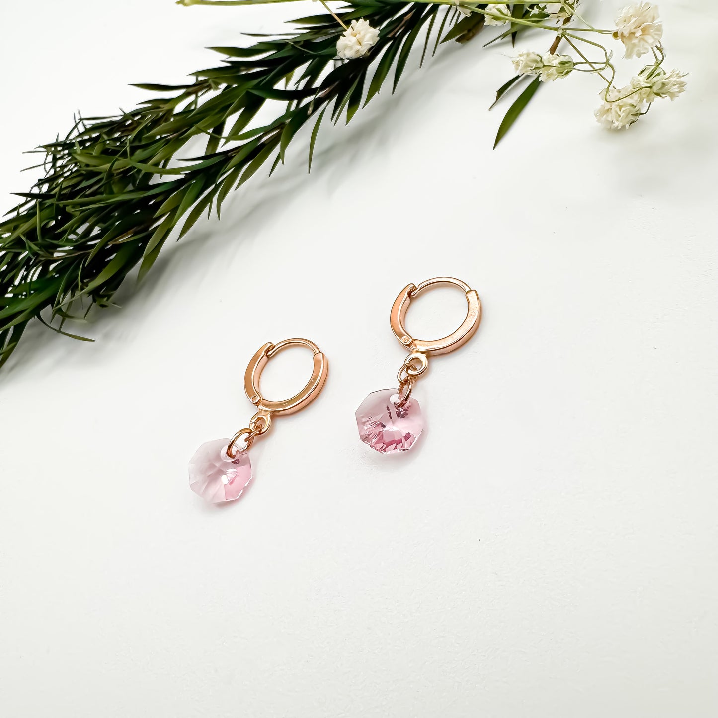 Here N There Hoops (Blush Pink & Rose Gold)