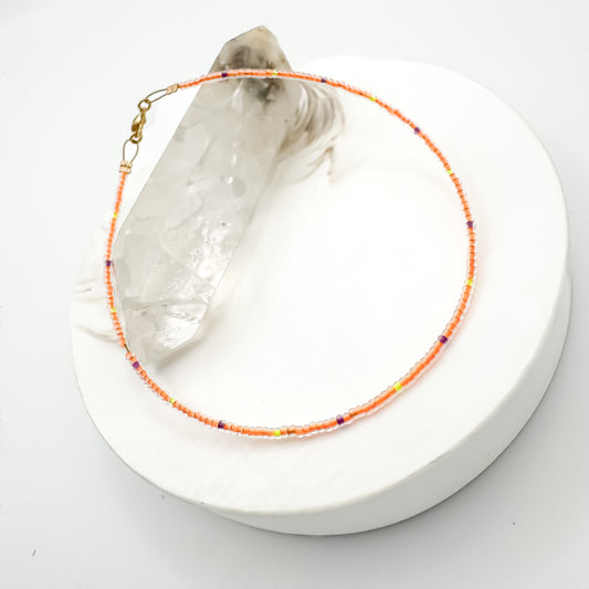 Electric Blooms - Miyuki Anklet (Gold Accents)