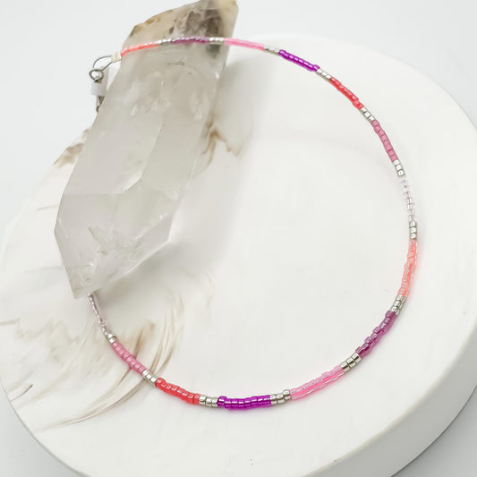 Berry Kiss - Miyuki Anklet (Silver Accents)