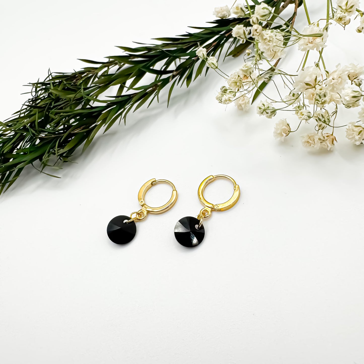 Here N There Hoops (Jet Black & Gold)