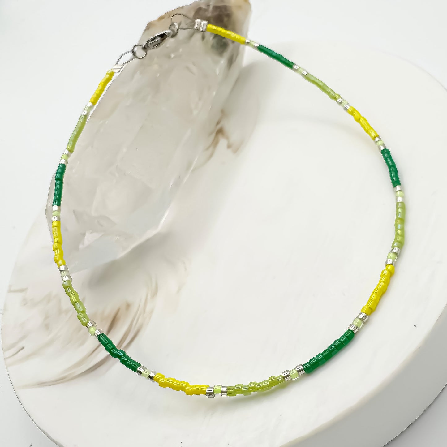 Lemons & Limes - Miyuki Anklet (Silver Accents)