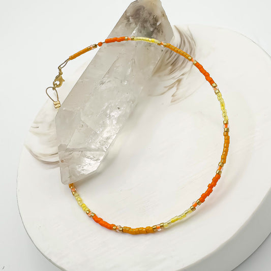 Sunset Glow - Miyuki Anklet (Gold Accents)