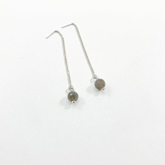 Labradorite & Sterling Silver Threaders