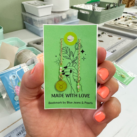 Taurus (Bull) Chain & Charm Bookmark (Apr 20 - May 20)