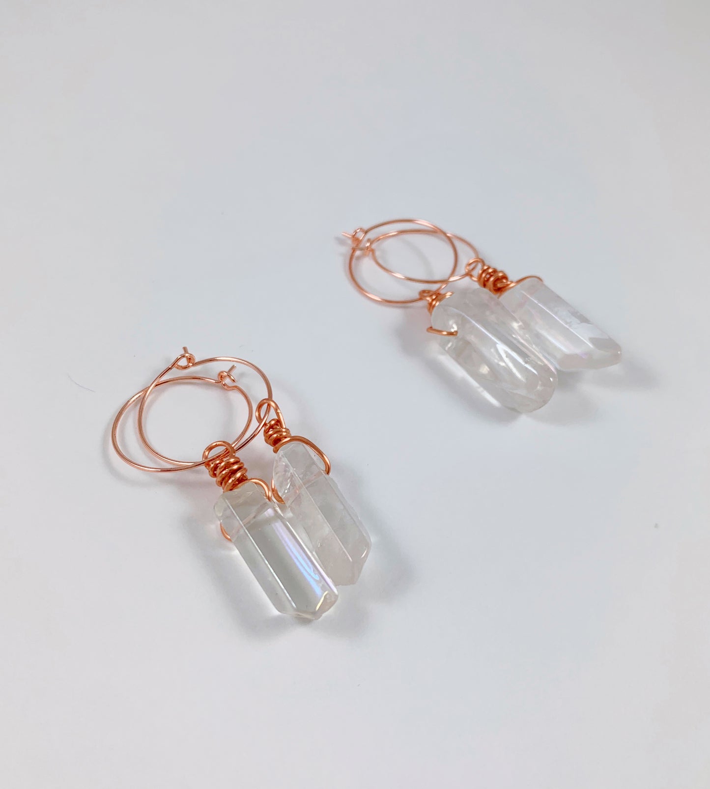 Angel Aura Quartz Hoops