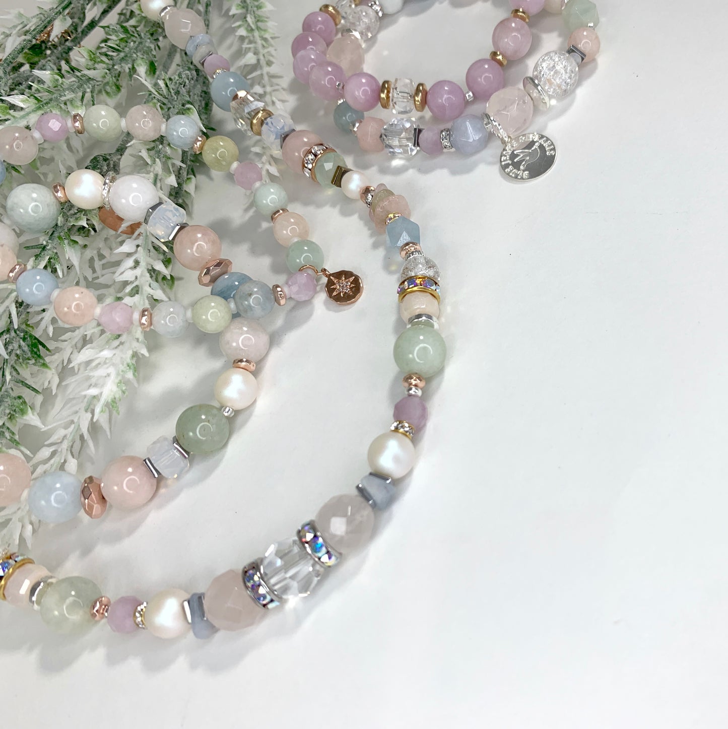 Spring Solace 'Frost' (Aquamarine, Heliodor & Morganite)