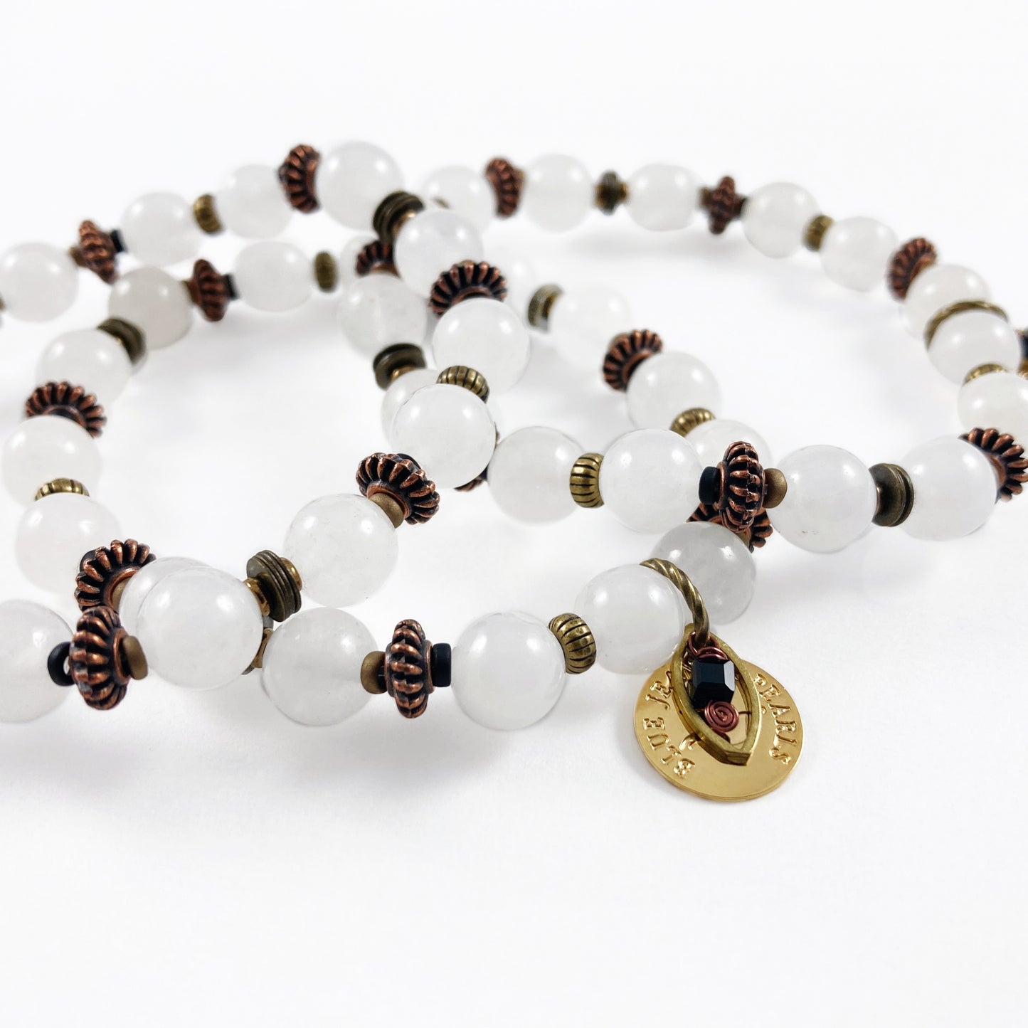 Polished Snow Quartz & Copper