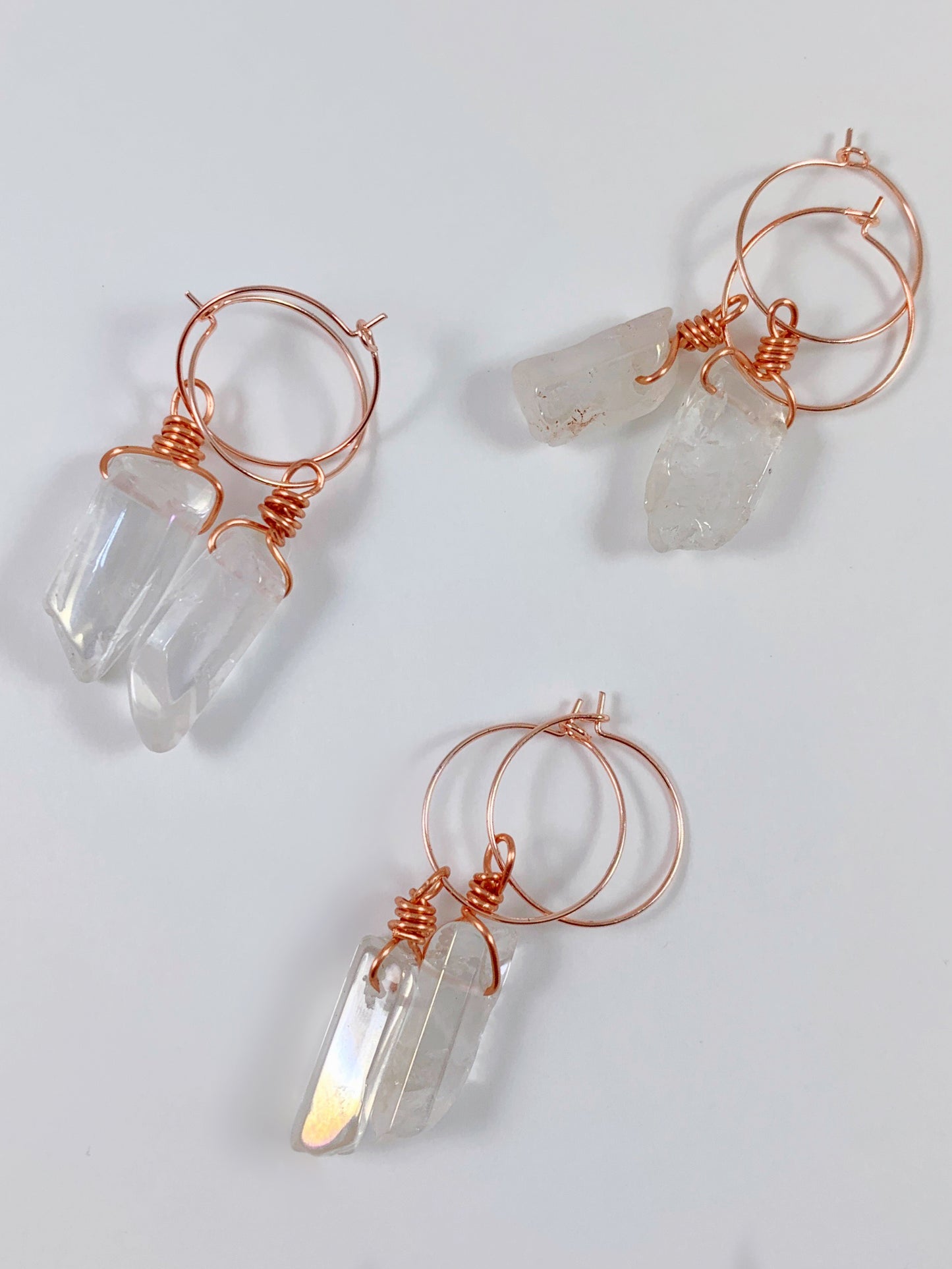 Angel Aura Quartz Hoops