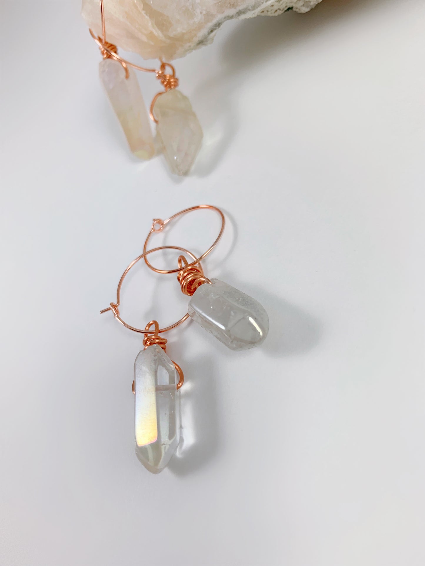 Angel Aura Quartz Hoops