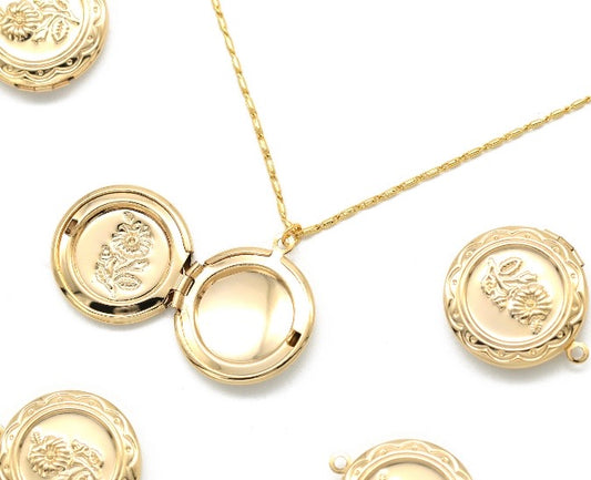 Floral Keepsake Locket Necklace