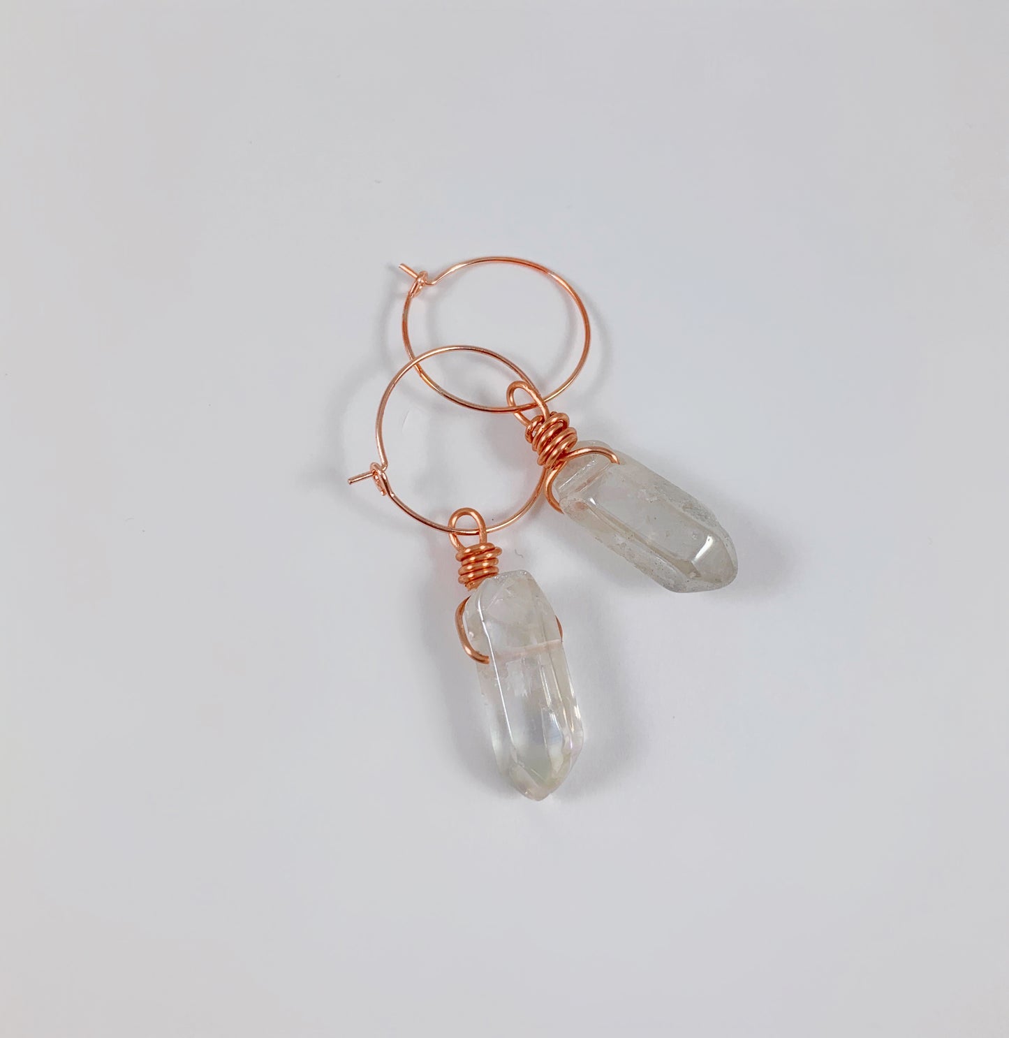 Angel Aura Quartz Hoops