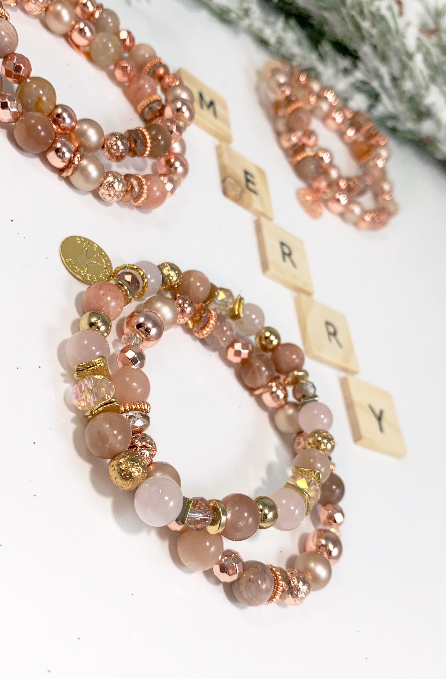 Rose Quartz & Moonstone Bracelet (8mm)
