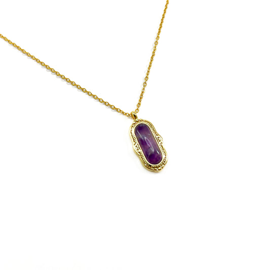 ‘Amethyst’ Oval Drop Necklace