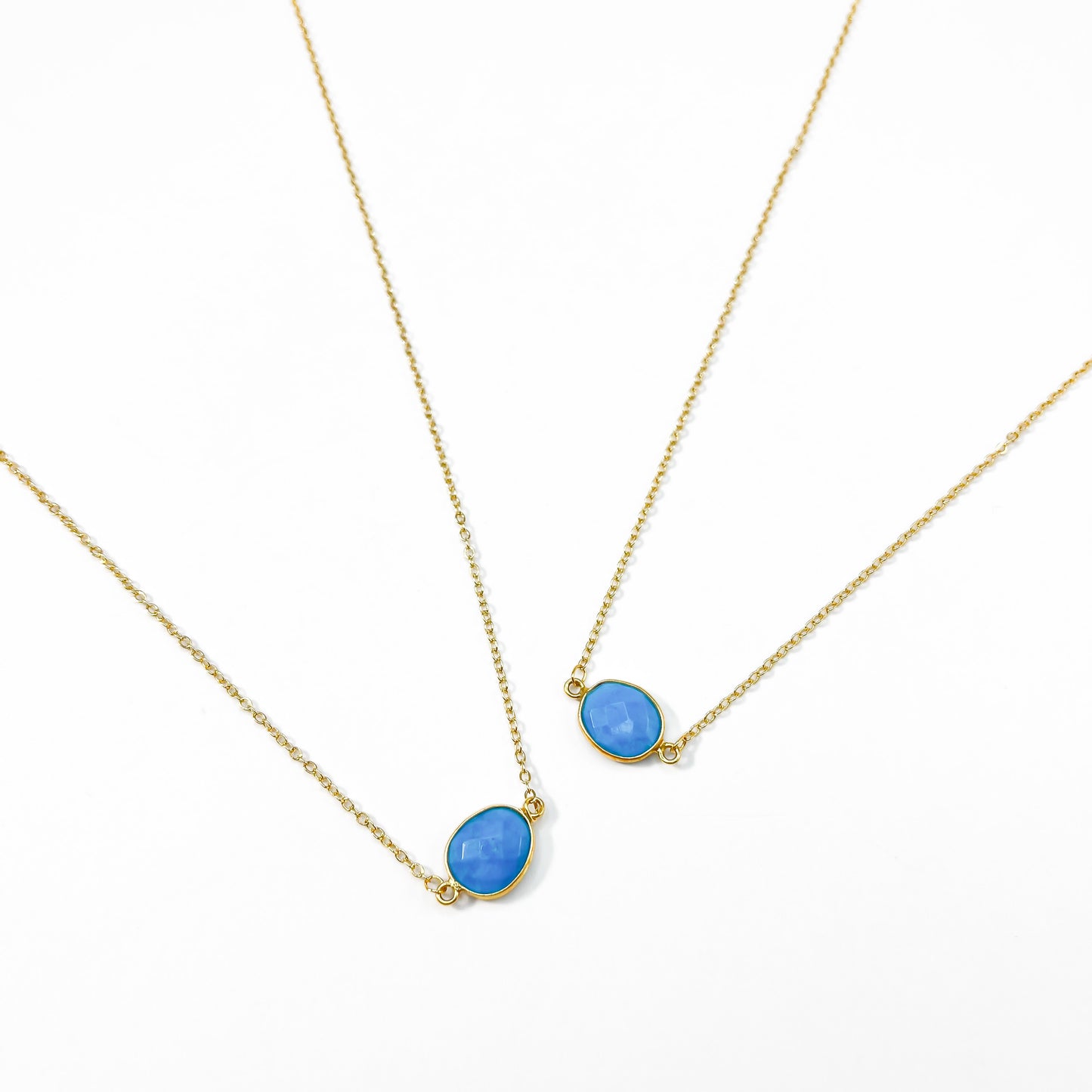 Turquoise Oval Connector Choker (Gold)