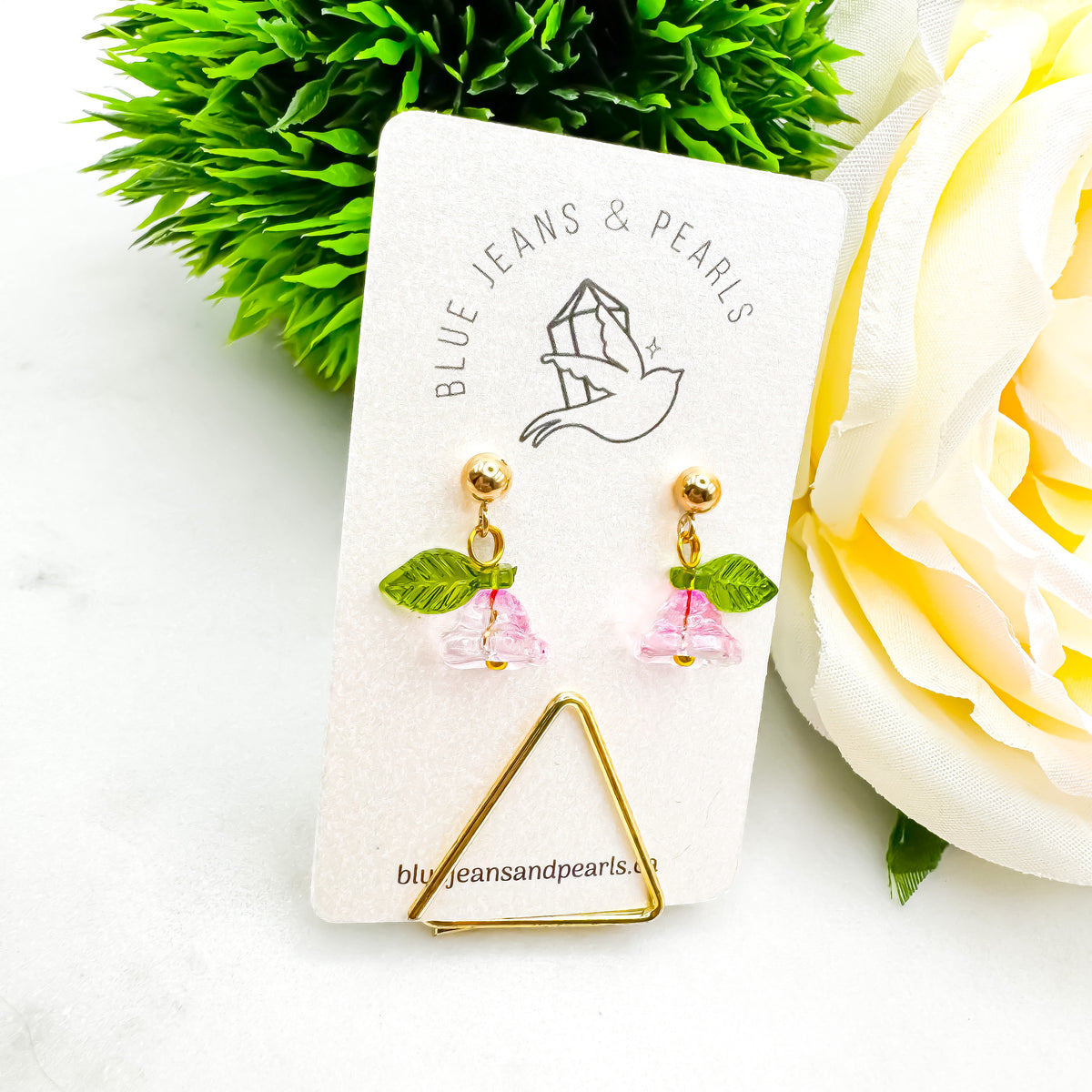 Forever Flowers Earrings with 14K Gold Posts (Poppy Pink)