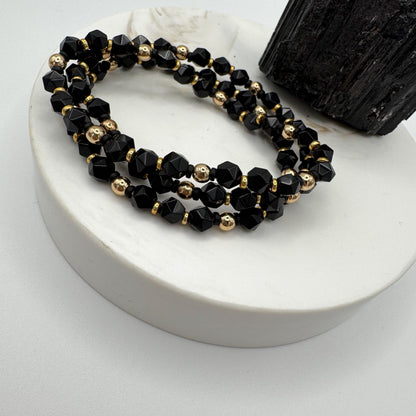 Quiet Power (Starcut Black Onyx Beaded Bracelet 6mm)