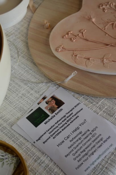 Heart-Shaped Botanical Plaster Cast Mounted on Wood