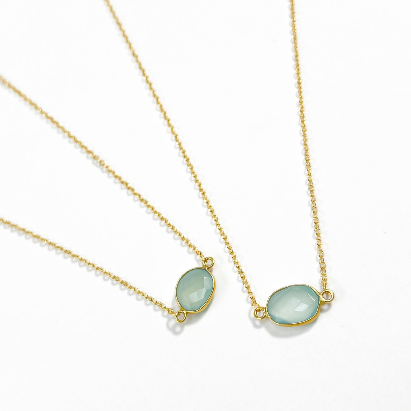 Mint Amazonite Oval Connector Choker (Gold)