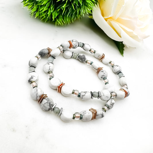 Cool Intentions | Howlite & Lotus Jasper Bracelet