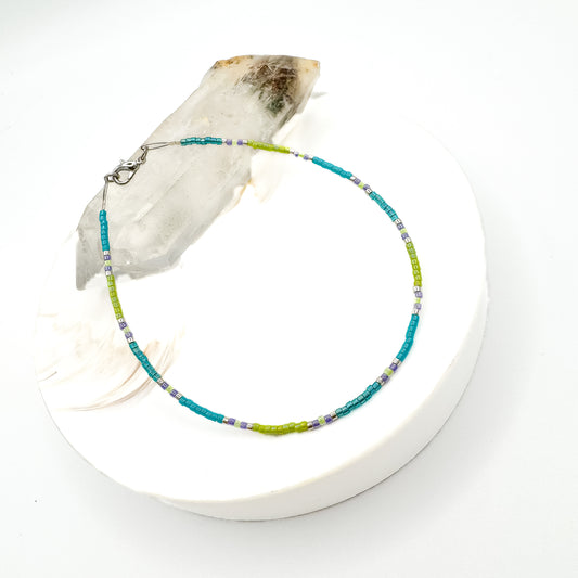 Lavender Lagoon - Miyuki Anklet (Silver Accents)