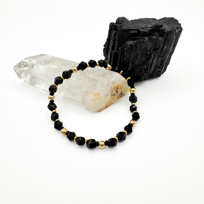 Quiet Power (Starcut Black Onyx Beaded Bracelet 6mm)