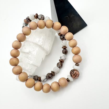 Grounding Meets Clarity | Obsidian, Howlite & Copper Men’s Bracelet