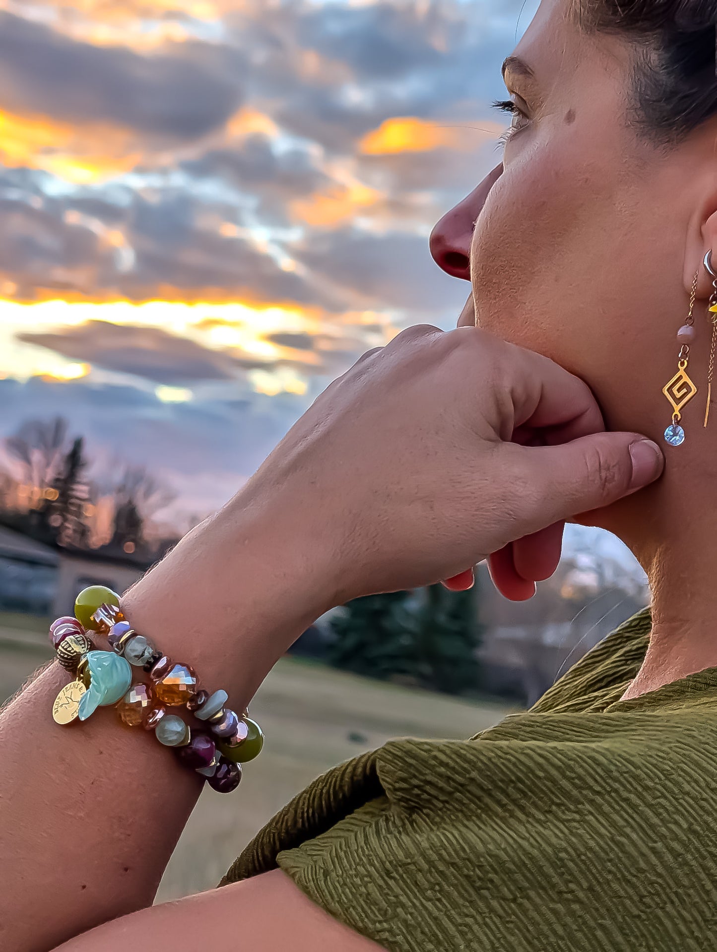 Smoky Quartz & Crystal 14kt Gold Threader Earrings