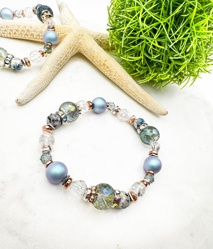 Starlit Tide | K2 Jasper & Swarovski Pearl Bracelet
