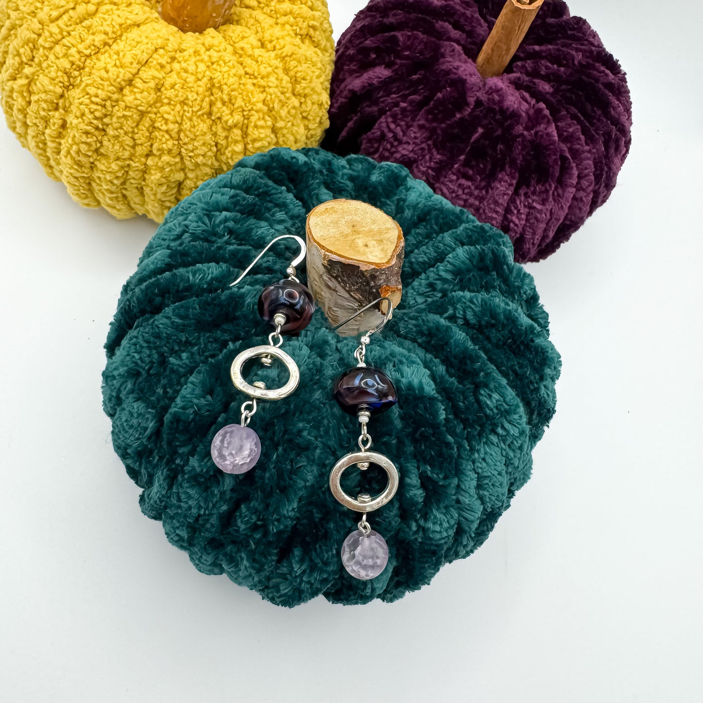 Moonlit Mirage — Purple Fire-Blown Glass + Frosted Quartz