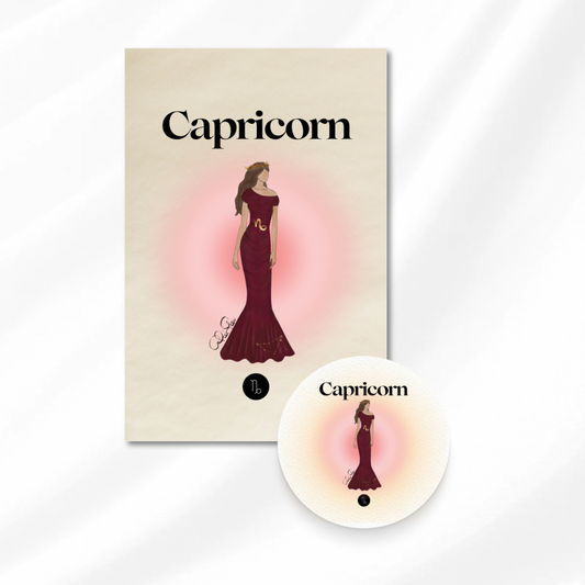 Zodiac Signs: Postcard & Sticker - Capricorn