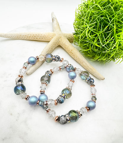 Starlit Tide | K2 Jasper & Swarovski Pearl Bracelet