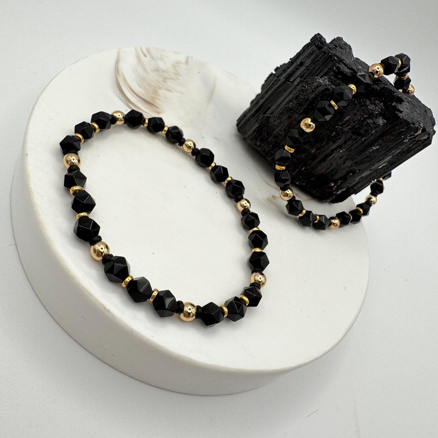 Quiet Power (Starcut Black Onyx Beaded Bracelet 6mm)