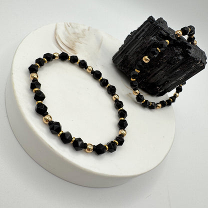 Quiet Power (Starcut Black Onyx Beaded Bracelet 6mm)