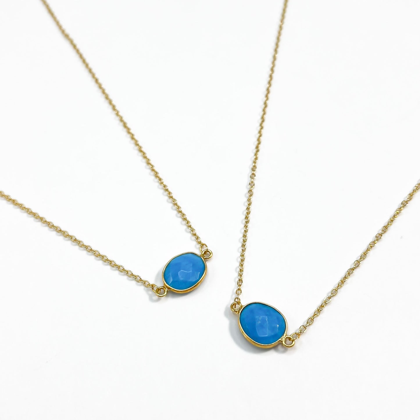 Turquoise Oval Connector Choker (Gold)