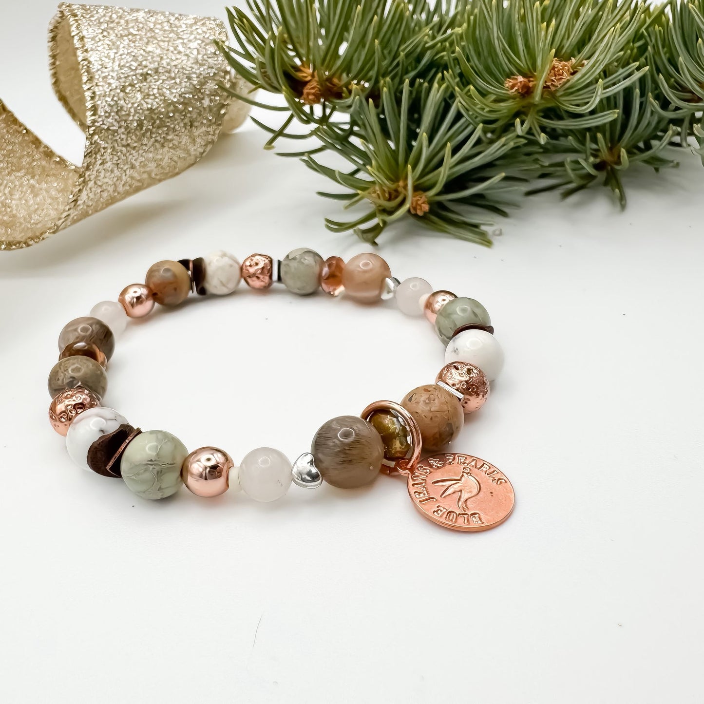 Held in Quiet Light Bracelet | Moonstone, Aqua Terra Jasper & Rose Quartz