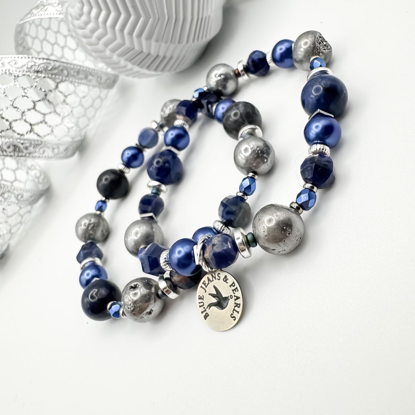 Midnight Stillness Bracelet | Sodalite, Geode Druzy & Hematite