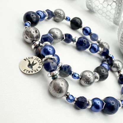 Midnight Stillness Bracelet | Sodalite, Geode Druzy & Hematite