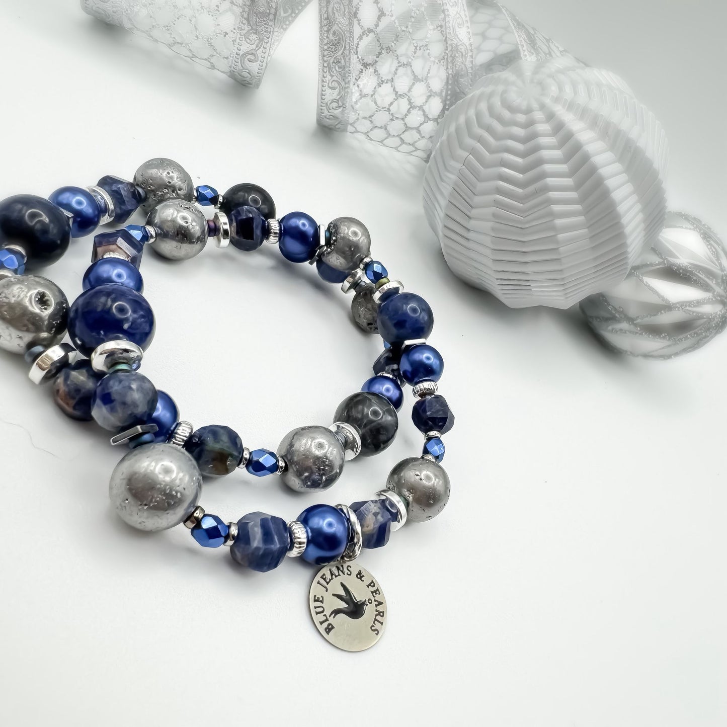 Midnight Stillness Bracelet | Sodalite, Geode Druzy & Hematite