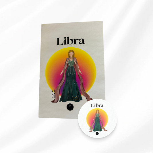 Zodiac Signs: Postcard & Sticker - Libra