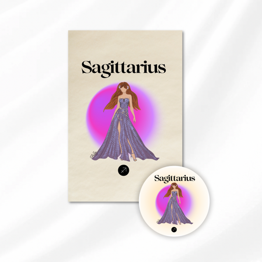 Zodiac Signs: Postcard & Sticker - Sagittarius